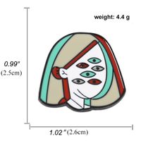 Picasso Style Cartoon Multi-eyed Girl Brooch Denim Backpack Badge sku image 4