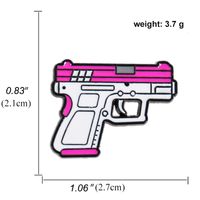 Creative Cartoon Pink Pistol Brooch Girl Cute Japanese Cute Metal Gun Badge sku image 1