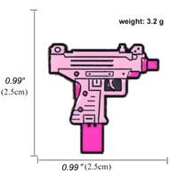 Creative Cartoon Pink Pistol Brooch Girl Cute Japanese Cute Metal Gun Badge sku image 2
