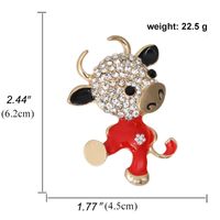 Cartoon Cow Brooch Cute Animal Metal Drip Oil Pin Coat Accessories Collar Pin sku image 2
