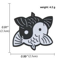 Popular Dripping Oil Yin And Yang Fish Couple Tai Chi Carp Brooch sku image 1