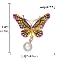 Fashion Exquisite Insect Clothing Diamond Butterfly Brooch Pin sku image 1