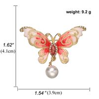 Fashion Colorful Rhinestone Butterfly Brooch Insect Corsage Dress Collar Pin sku image 1