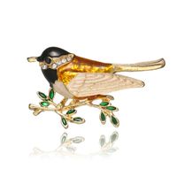 Fashion Alloy Diamond-encrusted Bird Brooch Corsage Creative Pin sku image 1