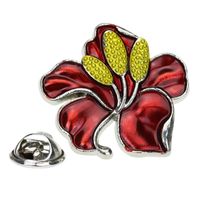 Cherry Blossom Small Red Flower Pearl Painting Oil Brooch Badge Collar Pin sku image 9