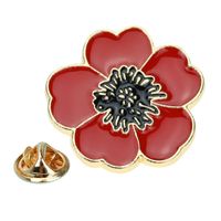 Cherry Blossom Small Red Flower Pearl Painting Oil Brooch Badge Collar Pin sku image 4