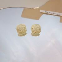 Korean Autumn And Winter New Klein Blue Geometric Trapezoidal Stripe Stud Earrings sku image 1