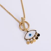Stainless Steel Jewelry Wholesale New Ladies Clavicle Chain Evil Eye Necklace sku image 2