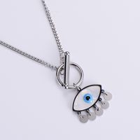 Stainless Steel Jewelry Wholesale New Ladies Clavicle Chain Evil Eye Necklace sku image 1