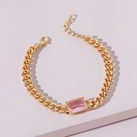 Simple Geometric Hollow Jewelry Simple Glass Cuban Chain Bracelet sku image 1