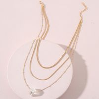 Fashion Jewelry Multi-layer Metal Chain String Crystal Geometric Metal Necklace sku image 1