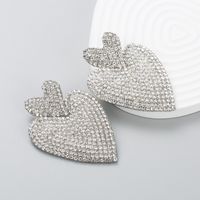 Fashion Bohemian Retro Full Rhinestone Heart-shaped Earrings Wholesale sku image 3