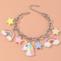 New Children's Bracelet Rainbow Cloud Star Unicorn Pendant Girl Bracelet sku image 1