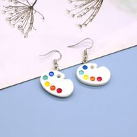 Korean Resin Simulation Palette Earrings Mini Painting Board Pendant Ear Hook sku image 1