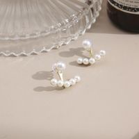 Simple Rear Hanging Pearl Retro Pearl Earrings Wholesale sku image 1