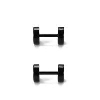 New Creative C-shaped Stainless Steel Men's Stud Earrings Screw Tip Cone Chain Ear Clips sku image 4