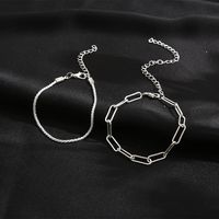 New Creative Simple Jewelry Sparkling Alloy Bracelets 2-piece Set sku image 1