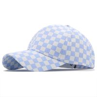 Japanese Tide Checkerboard Baseball Sunshade Peaked Cap Men's Tide Cap sku image 1