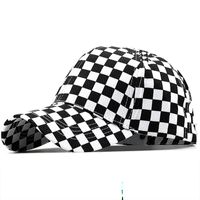 Japanese Tide Checkerboard Baseball Sunshade Peaked Cap Men's Tide Cap sku image 2