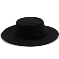 Dome Bow 8.5cm Big Brim Hat Autumn And Winter Wool Top Hat Jazz Hat sku image 4