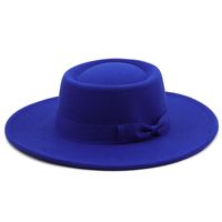 Dome Bow 8.5cm Big Brim Hat Autumn And Winter Wool Top Hat Jazz Hat sku image 6