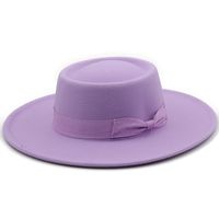 Dome Bow 8.5cm Big Brim Hat Autumn And Winter Wool Top Hat Jazz Hat sku image 8