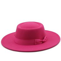 Dome Bow 8.5cm Big Brim Hat Autumn And Winter Wool Top Hat Jazz Hat sku image 9