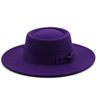 Sombrero De Ala Grande Con Lazo De Cúpula De 8,5 Cm, Sombrero De Copa De Lana Para Otoño E Invierno, Sombrero De Jazz sku image 11