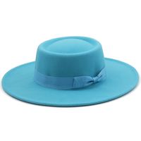 Dome Bow 8.5cm Big Brim Hat Autumn And Winter Wool Top Hat Jazz Hat sku image 12