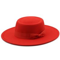 Dome Bow 8.5cm Big Brim Hat Autumn And Winter Wool Top Hat Jazz Hat sku image 13