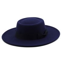 Dome Bow 8.5cm Big Brim Hat Autumn And Winter Wool Top Hat Jazz Hat sku image 16
