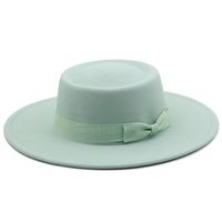 Dome Bow 8.5cm Big Brim Hat Autumn And Winter Wool Top Hat Jazz Hat sku image 18
