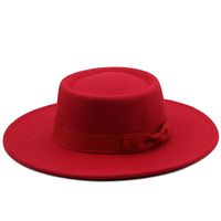 Dome Bow 8.5cm Big Brim Hat Autumn And Winter Wool Top Hat Jazz Hat sku image 22