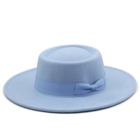 Dome Bow 8.5cm Big Brim Hat Autumn And Winter Wool Top Hat Jazz Hat sku image 25