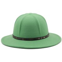 Woolen Basin Hat Topper Men Fisherman Hat Fashion Big Brim Felt Hat sku image 1