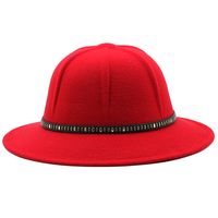 Woolen Basin Hat Topper Men Fisherman Hat Fashion Big Brim Felt Hat sku image 2