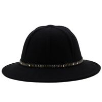 Woolen Basin Hat Topper Men Fisherman Hat Fashion Big Brim Felt Hat sku image 3