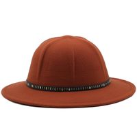 Woolen Basin Hat Topper Men Fisherman Hat Fashion Big Brim Felt Hat sku image 4