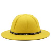 Woolen Basin Hat Topper Men Fisherman Hat Fashion Big Brim Felt Hat sku image 7