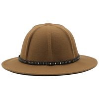 Woolen Basin Hat Topper Men Fisherman Hat Fashion Big Brim Felt Hat sku image 9