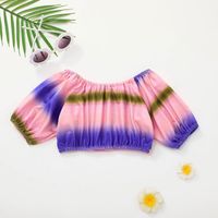 Cross-border European And American Girls Tie-dye Pullover Suit Sexy Girls Long-sleeved Top + Flared Pants Two-piece Set main image 4