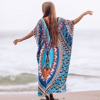 New Cotton Printing Beach Long Skirt Loose Large Size Robe Style Holiday Skirt main image 5