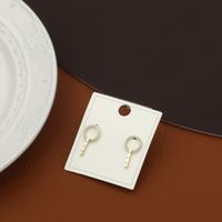 Simple Classic Light Luxury Rhinestones Circles Earrings sku image 1