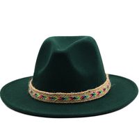 New Woolen Jazz Hat Big Brim Fashion Top Hat British Gentleman Hat main image 1