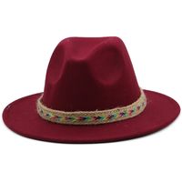 New Woolen Jazz Hat Big Brim Fashion Top Hat British Gentleman Hat main image 4