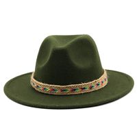 New Woolen Jazz Hat Big Brim Fashion Top Hat British Gentleman Hat main image 5