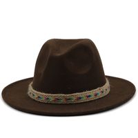 New Woolen Jazz Hat Big Brim Fashion Top Hat British Gentleman Hat main image 6