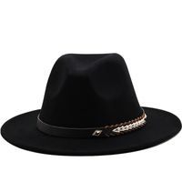 New Woolen Jazz Hat Felt Hat Big Brim Fashion Belt Top Hat main image 1