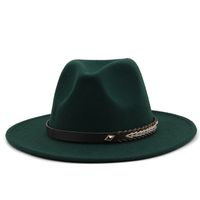 New Woolen Jazz Hat Felt Hat Big Brim Fashion Belt Top Hat main image 5