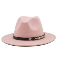 New Woolen Jazz Hat Felt Hat Big Brim Fashion Belt Top Hat main image 6